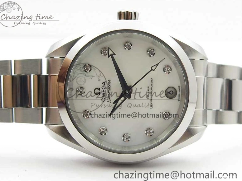 0512 Flexible Aqua Terra 150M 34mm Ladies SS VSF 1:1 Best Edition White MOP Dial Diamonds Markers on SS Bracelet A 7930